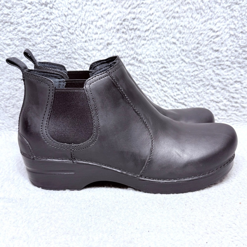 Dansko Frankie Womens Size 41 US 10.5-11 Chelsea Boots Black Oiled Leather